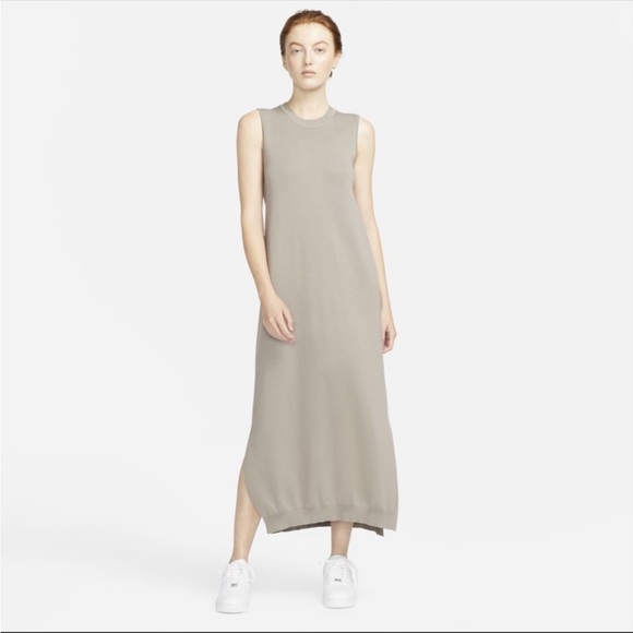 NWOT Nike Every Stitch Considered Khaki dress cotton/silk - Picture 2 of 13